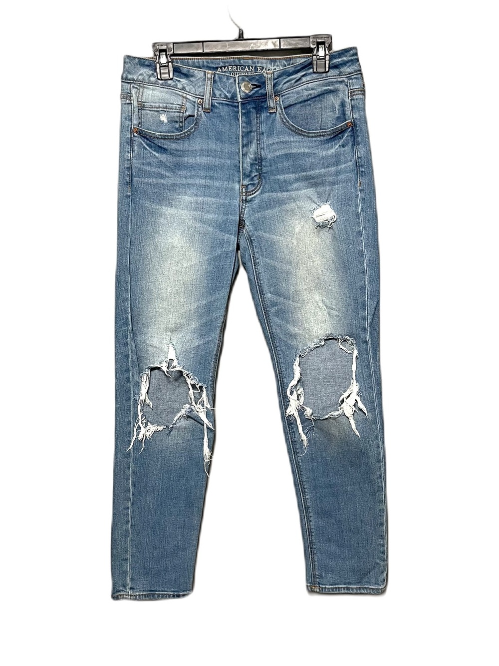 American Eagle High Rise Tomgirl Jeans Destroyed Womens 6
